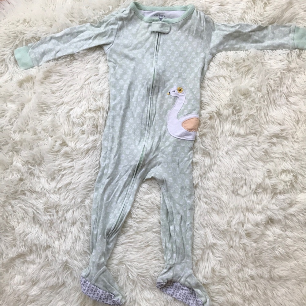 Carters Swan feetie pajamas size 18 mo
